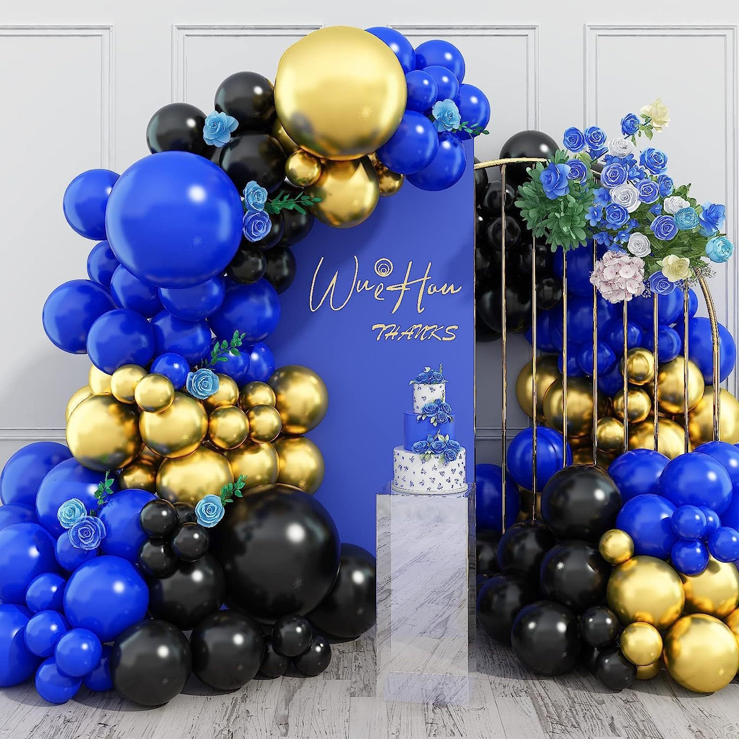 Black & Gold Balloon Garland  Black & Gold Party Decorations
