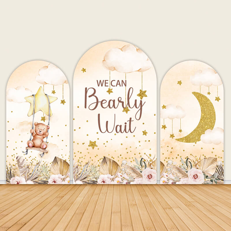 We Can Bearly Wait Baby Shower Girl Backdrop – ubackdrop