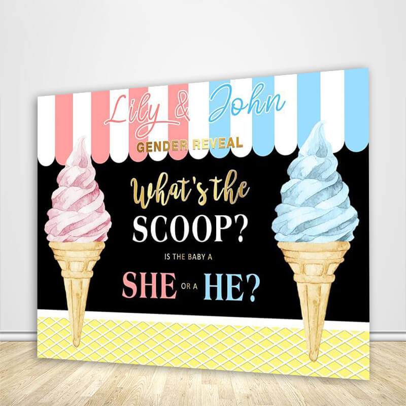 Custom Girl or Boy Gender Reveal Backdrop Blue or Pink Gender Reveal P