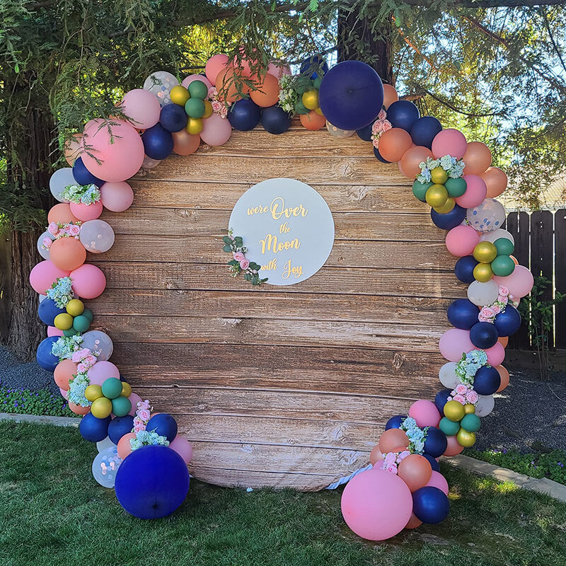 Wood Circle Backdrop Wedding Baby Shower Birthday Bridal Shower Photo Booth  Backdrop Custom Round Backdrop