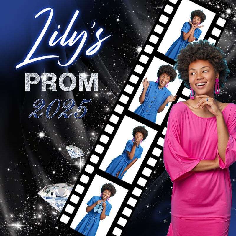 2025 Prom Step Blue and Silver Graduation Backdrop-ubackdrop