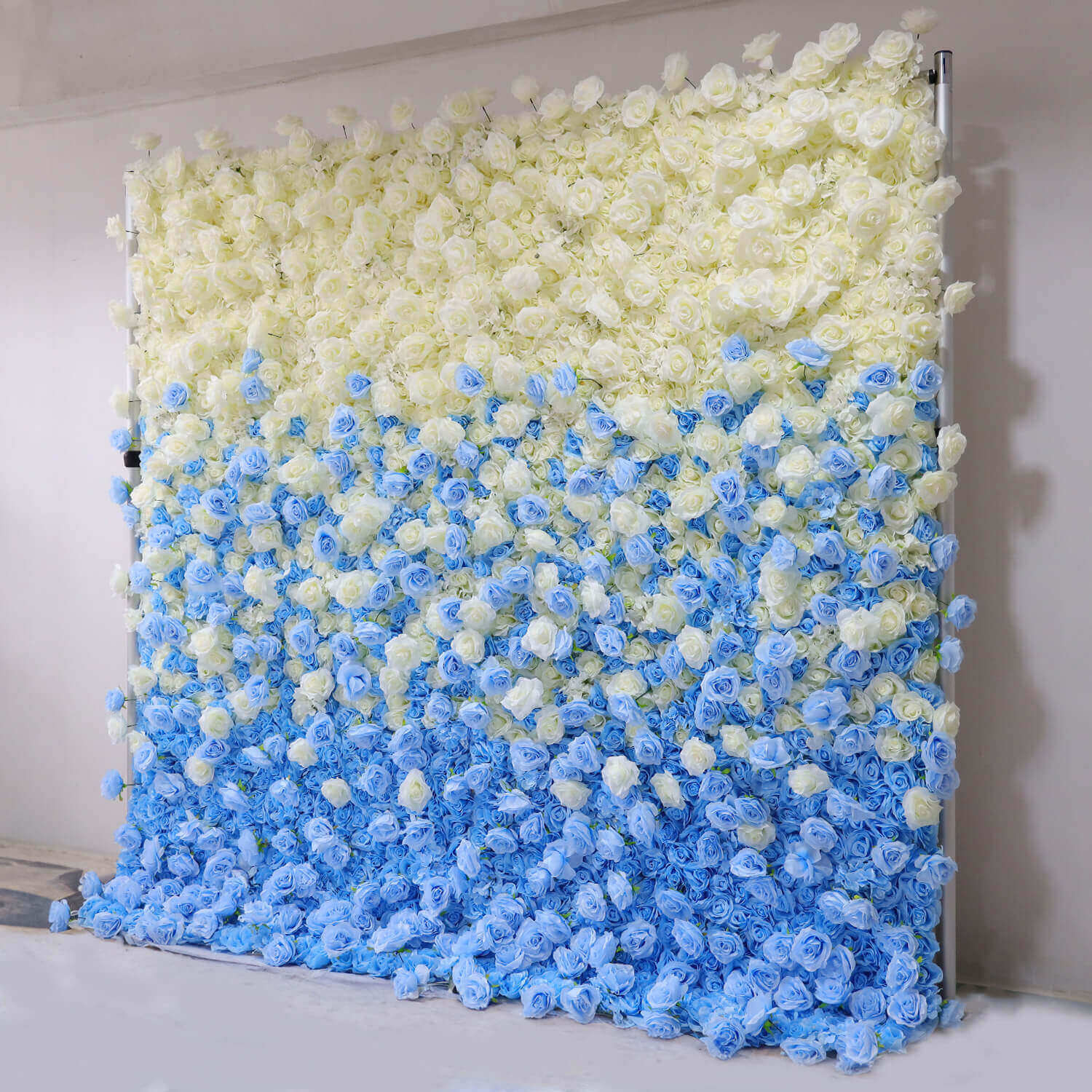 Blue and White Gradient Flower Wall Backdrop – ubackdrop