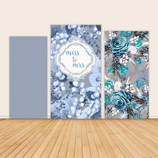 Bridal Shower Blue Floral Party Backdrop-ubackdrop