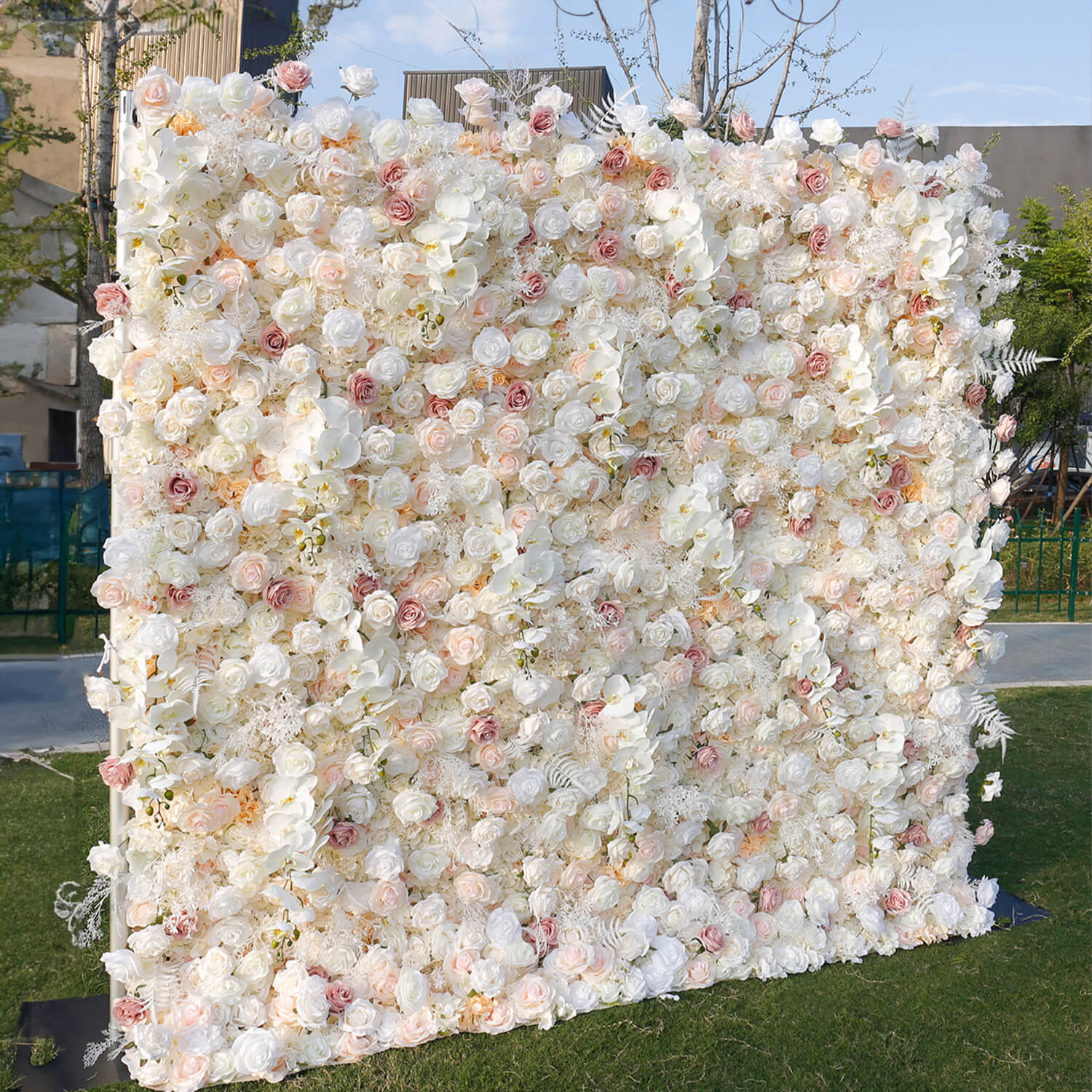 Champagne Pink White Rose Flower Wall for Engagement Wedding Party Dec ...