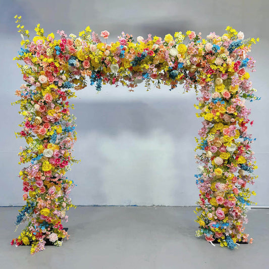 Colorful Arch Artificial Flower Wall For Event Wedding