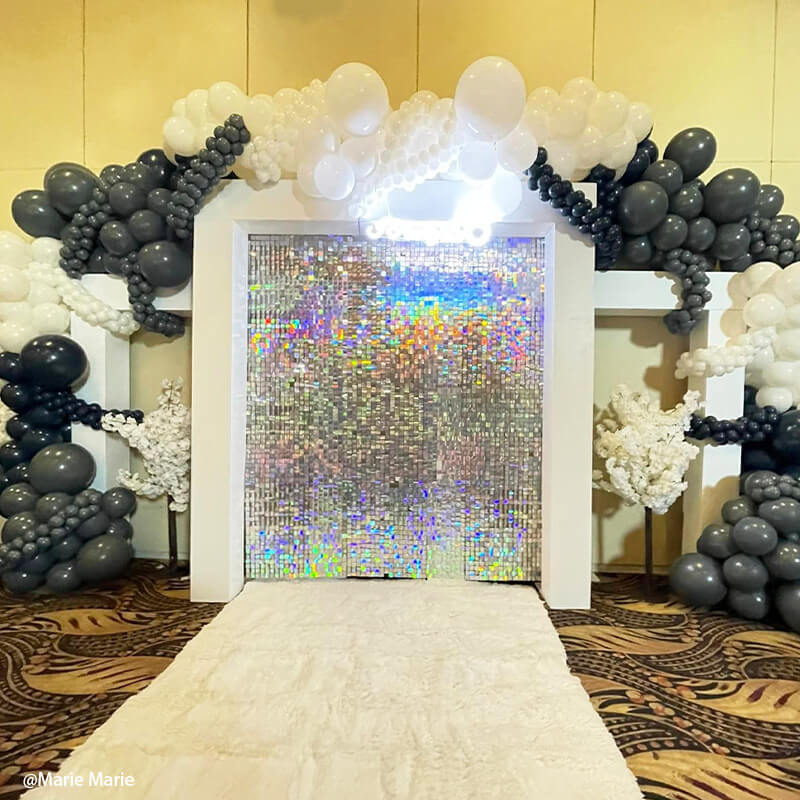 Fancy Silver Shimmer Wall Panels – Easy Setup Wedding/Event/Theme