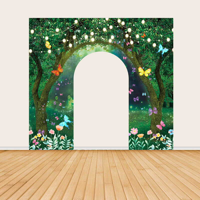 Fantasy Fairytale Forest Birthday Party Welcome Door Backdrop-ubackdrop