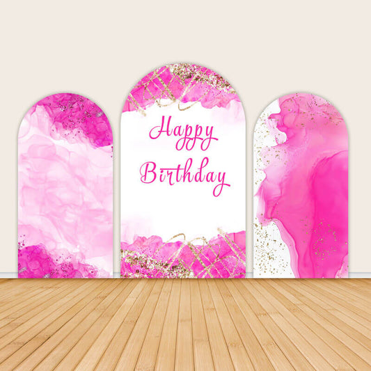 Fuchsia Pink Birthday Party Decor Backdrop Cover-ubackdrop