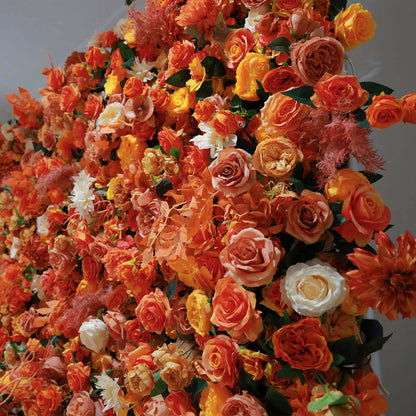 Fall Garden Fabric Artificial Flower Wall for Wedding Decoration-ubackdrop