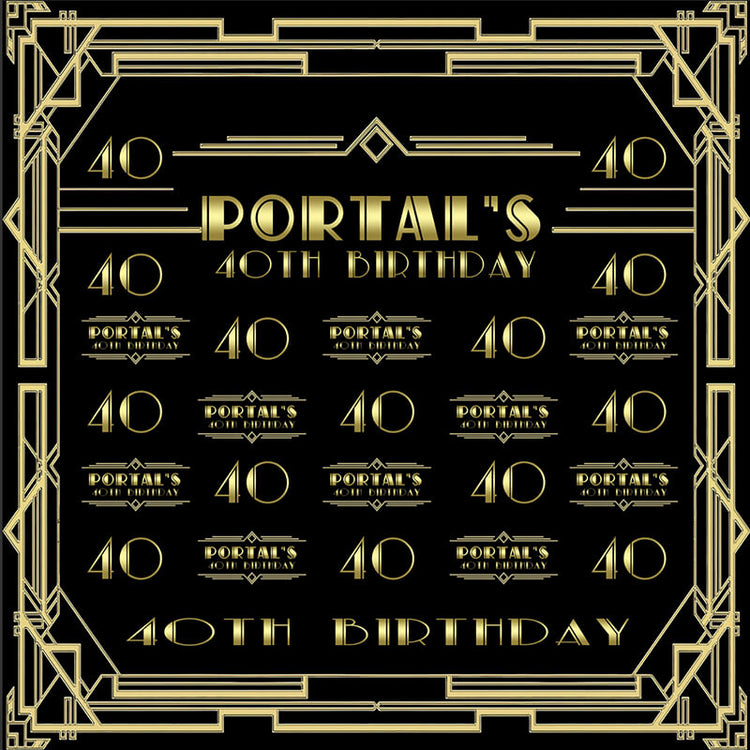 Gatsby Party Roaring 40th Birthday Party Backdrop – ubackdrop