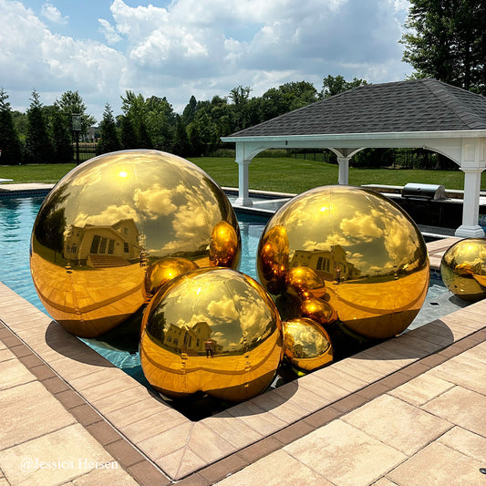 Golden Color Inflatable Mirror Ball Reusable Big Bubble Balloon-ubackdrop