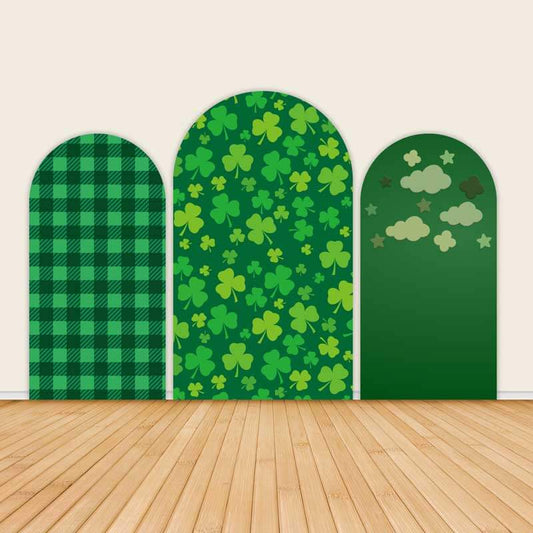 Green Shamrock Theme Party Backdrop Cover-ubackdrop