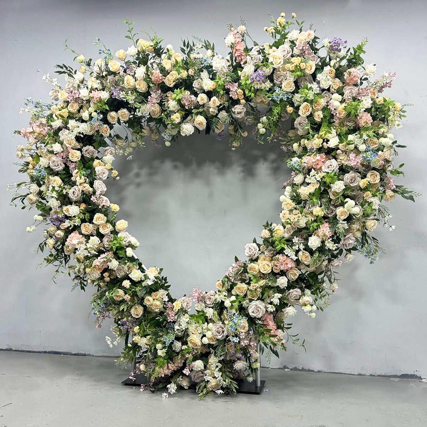 8ft Romantic Atmosphere Heart Shaped Rose Flower Wall Wedding Decoration-ubackdrop