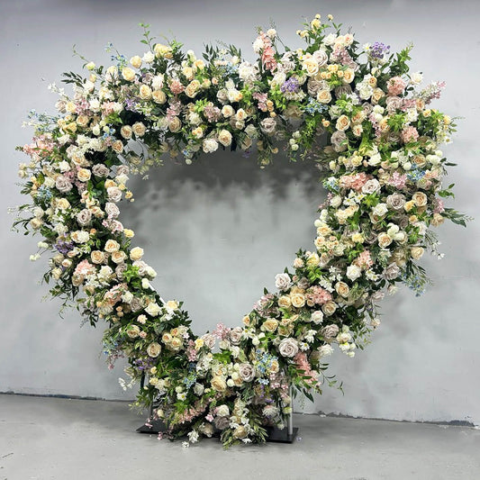 8ft Romantic Atmosphere Heart Shaped Rose Flower Wall Wedding Decoration-ubackdrop