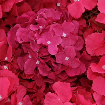 8ft Romantic Heart Shaped Hot Pink Hydrangea Flower Wall-ubackdrop