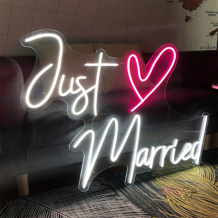 Just Married LED Neon Sign Party Decoration Backdrop – ubackdrop