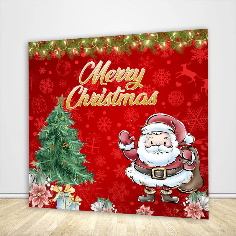 Merry Christmas Cartoon Party Backdrop-ubackdrop