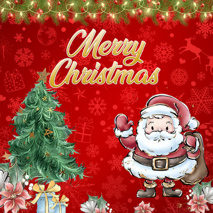 Merry Christmas Cartoon Party Backdrop-ubackdrop