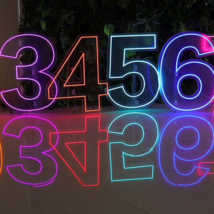 Custom 0 to 9 Number LED Neon Sign Wall Letters Light Party Decoration ...