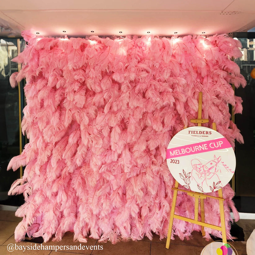 Pink Feather Flower Wall – ubackdrop