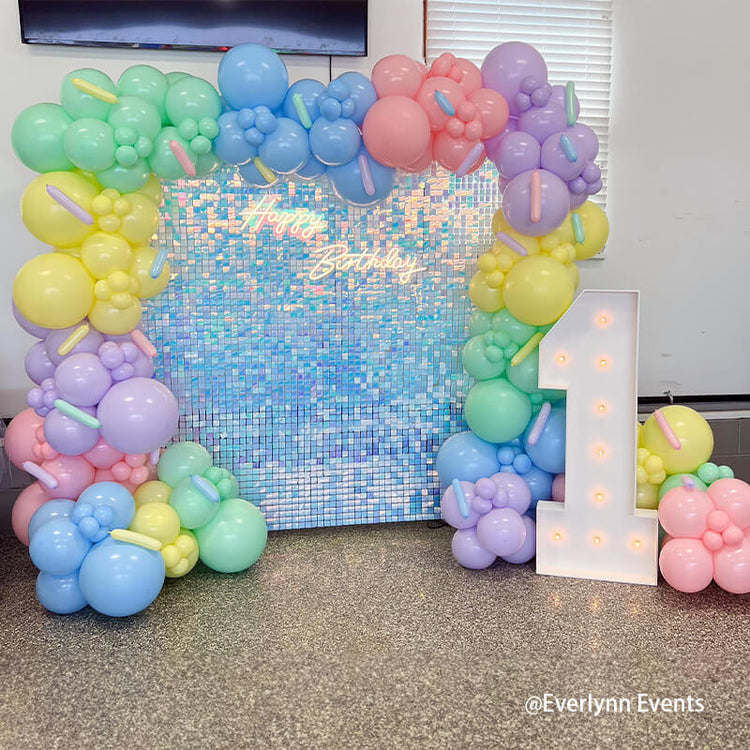 Rainbow Blue Shimmer Wall Panels – Easy Setup Wedding/Event/Theme Part ...