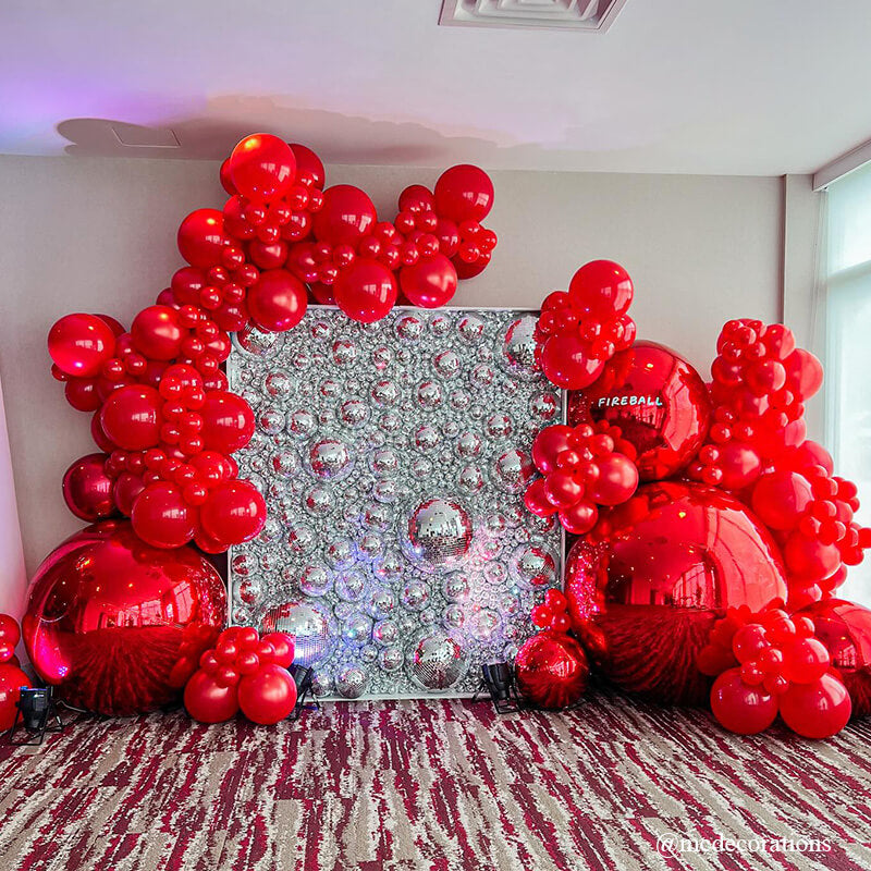 Red Inflatable Mirror Ball Reusable Big Bubble Balloon – ubackdrop