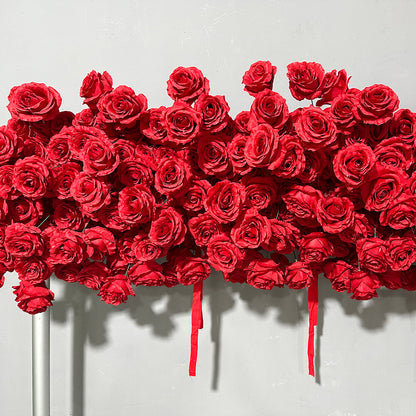 Red Rose Hanging Flower Row Wedding Backdrop Decor-ubackdrop