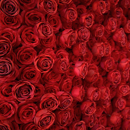 Red Roses Fabric Flower Wall For Wedding Arrangement Romantic Atmosphere-ubackdrop