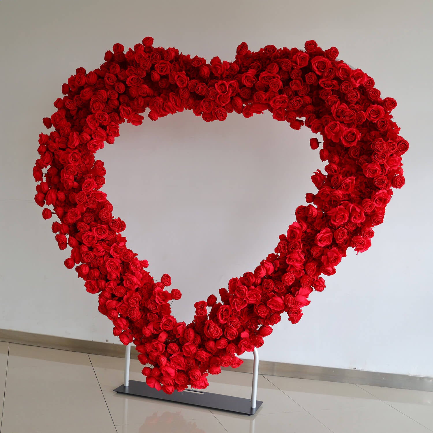 8ft Romantic Atmosphere Heart Shaped Red Rose Flower Wall Wedding Deco ...