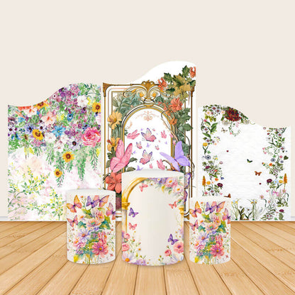 Secret Garden Butterfly Theme Birthday Party Backdrop-ubackdrop