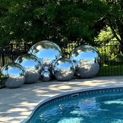 Silver Inflatable Mirror Ball Reusable Big Bubble Balloon-ubackdrop