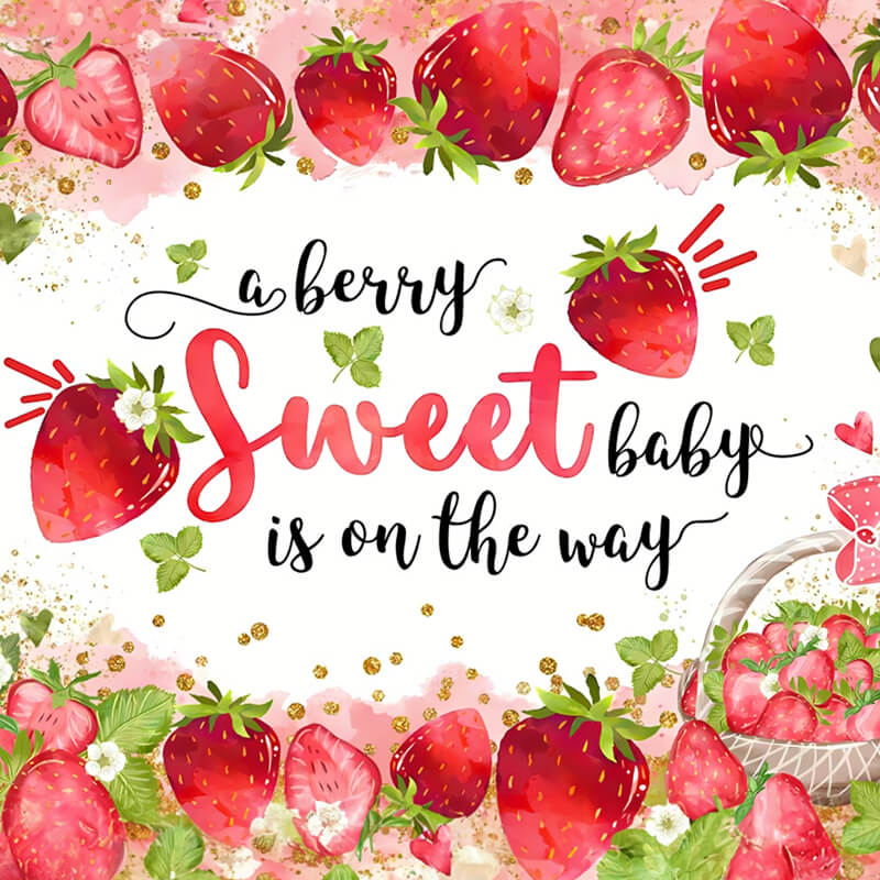 Strawberry Girls Birthday Party Decoration Backdrops – ubackdrop