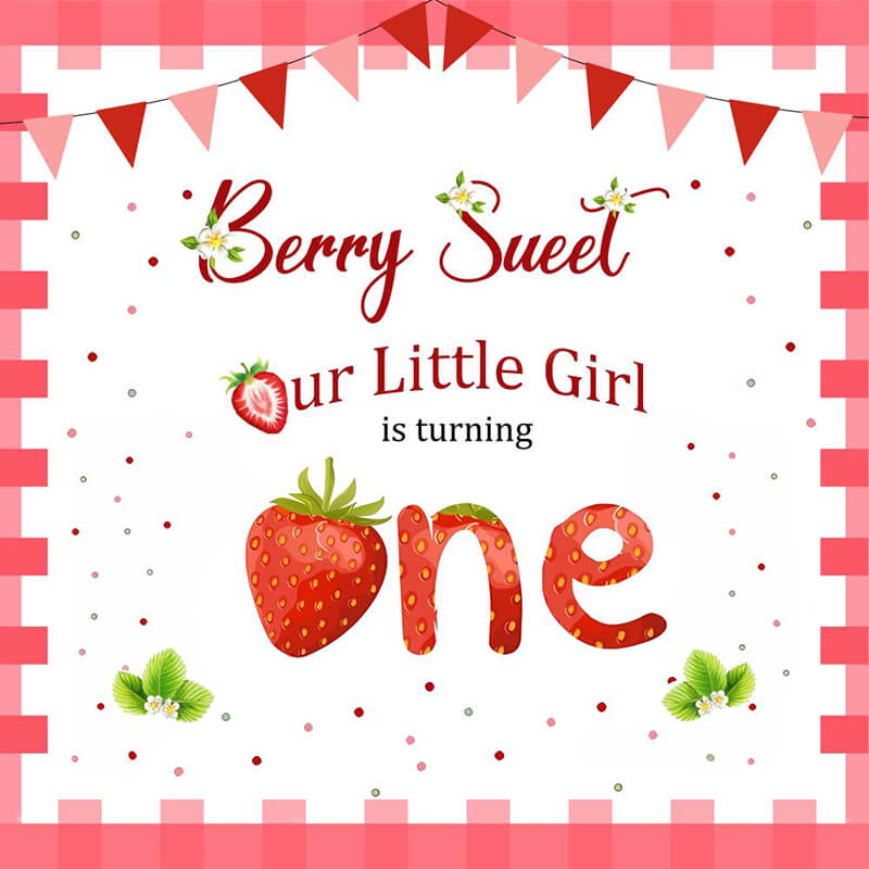 Strawberry Themed 1st Birthday Party Decoration Backdrops – ubackdrop