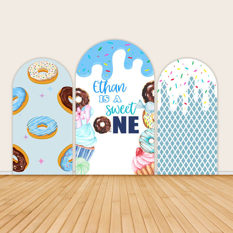 Sweet Donut Boy Birthday Party Backdrop Cover-ubackdrop