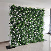 3D Pure White And Green Fabric Artificial Flower Wall – ubackdrop