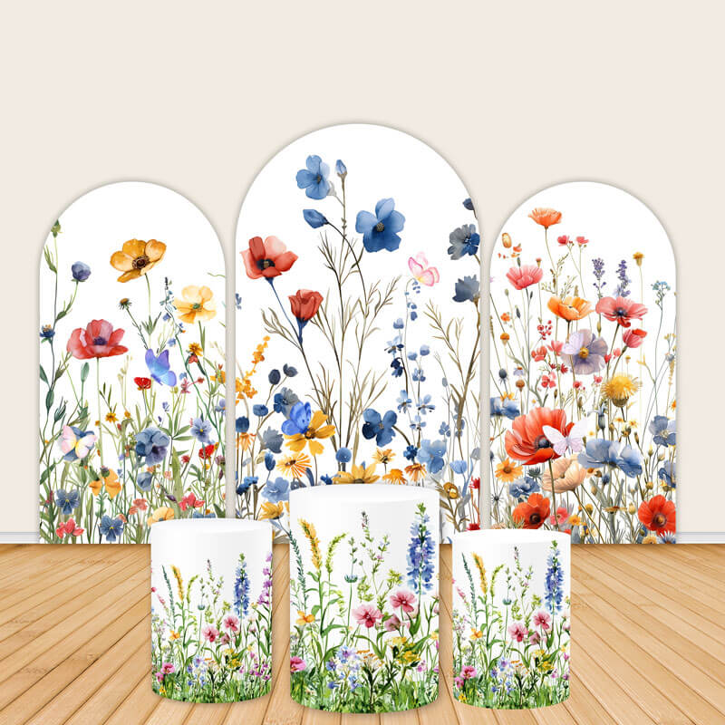 Wildflower Summer Meadow Floral Birthday Party Decor-ubackdrop