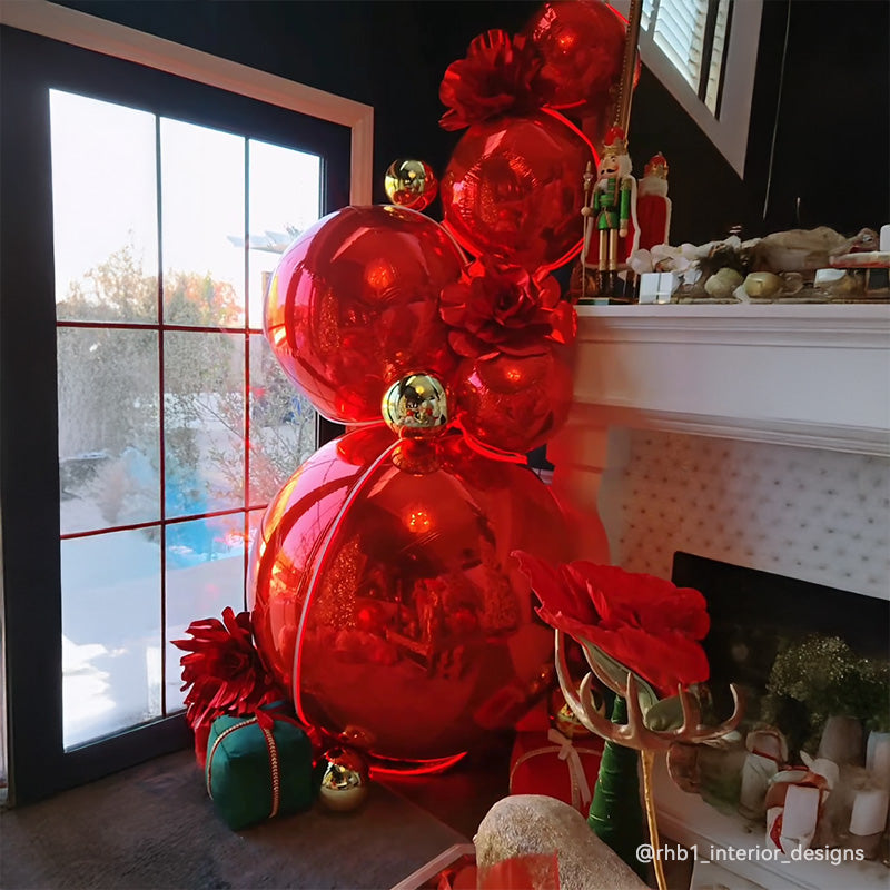 Red Inflatable Mirror Ball Reusable Big Bubble Balloon-ubackdrop