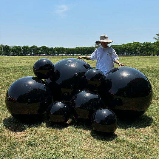 Black Inflatable Mirror Ball Reusable Big Bubble Balloon
