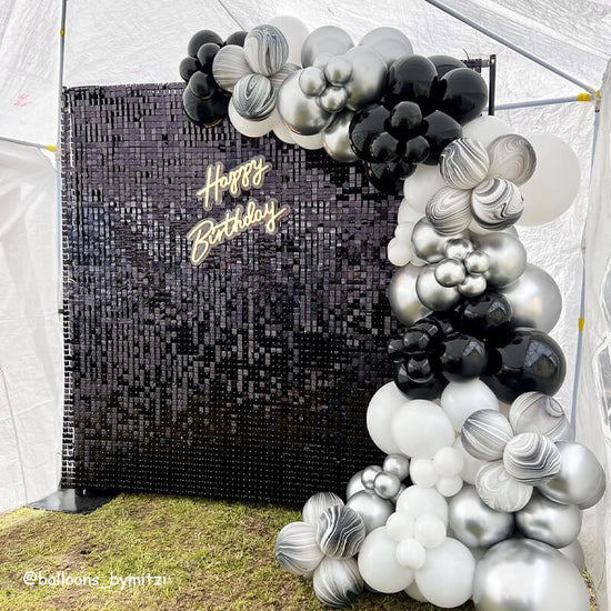 Black Shimmer Wall Panels – Easy Setup Wedding/Event/Theme Party Decor ...