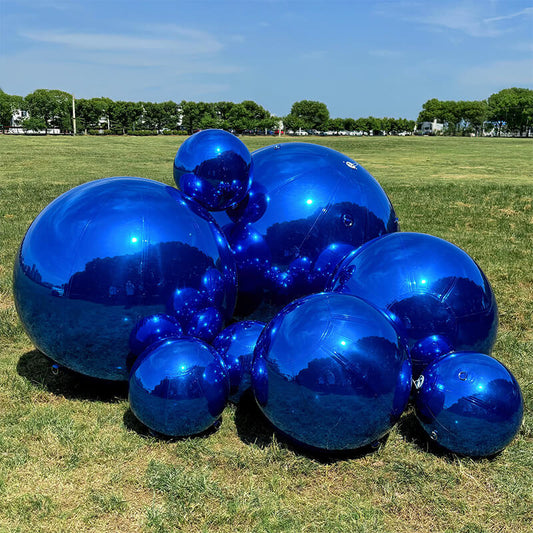 Blue Inflatable Mirror Ball Reusable Big Bubble Balloon