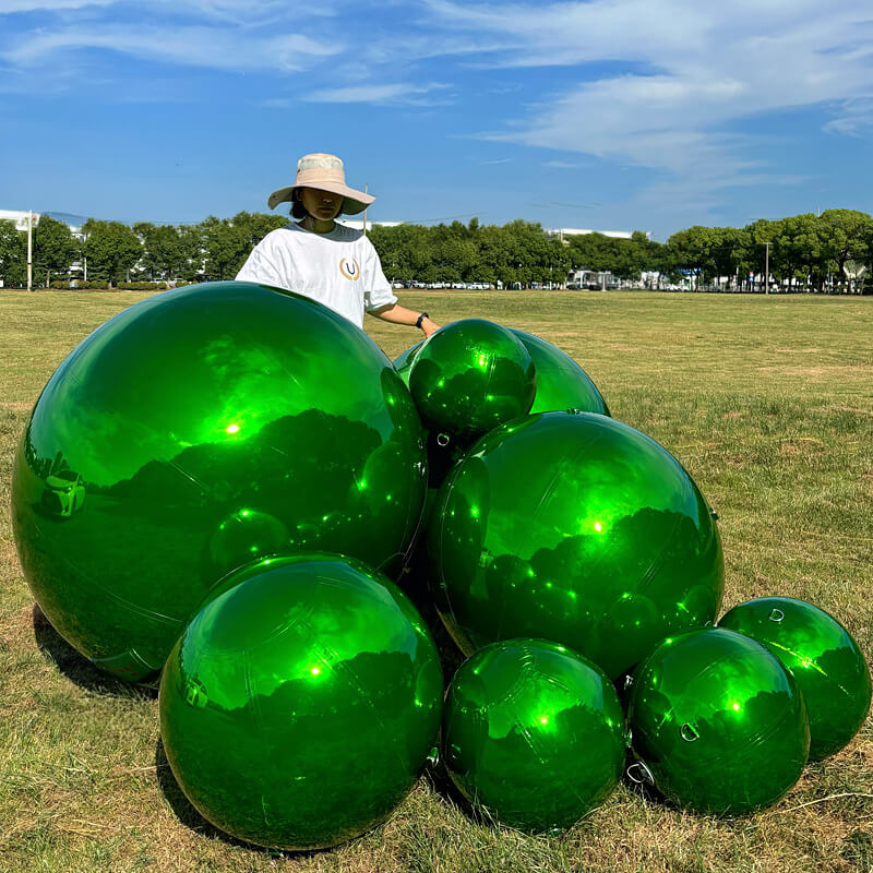 Green Inflatable Mirror Ball Reusable Big Bubble Balloon-ubackdrop