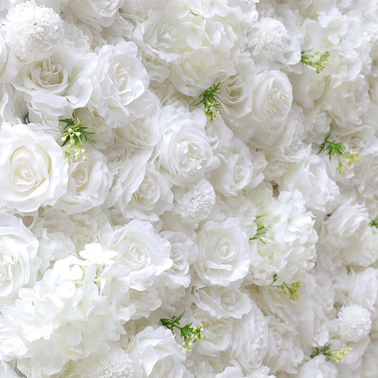 3D White Luxury Fabric Artificial Flower Wall Wedding Party Decor ...