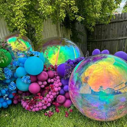 Rainbow Color Inflatable Mirror Ball Reusable Big Bubble Balloon