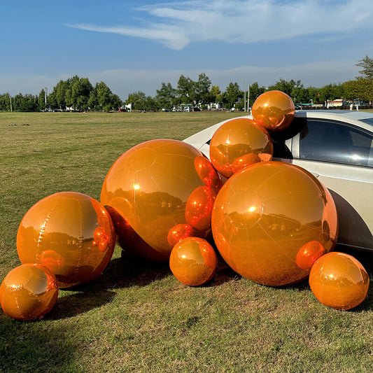 Orange Inflatable Mirror Ball Reusable Big Bubble Balloon-ubackdrop