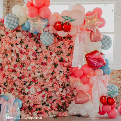 Pink Rose Flower Wall Backdrop for Birthday&Baby Shower Party Decorations-ubackdrop