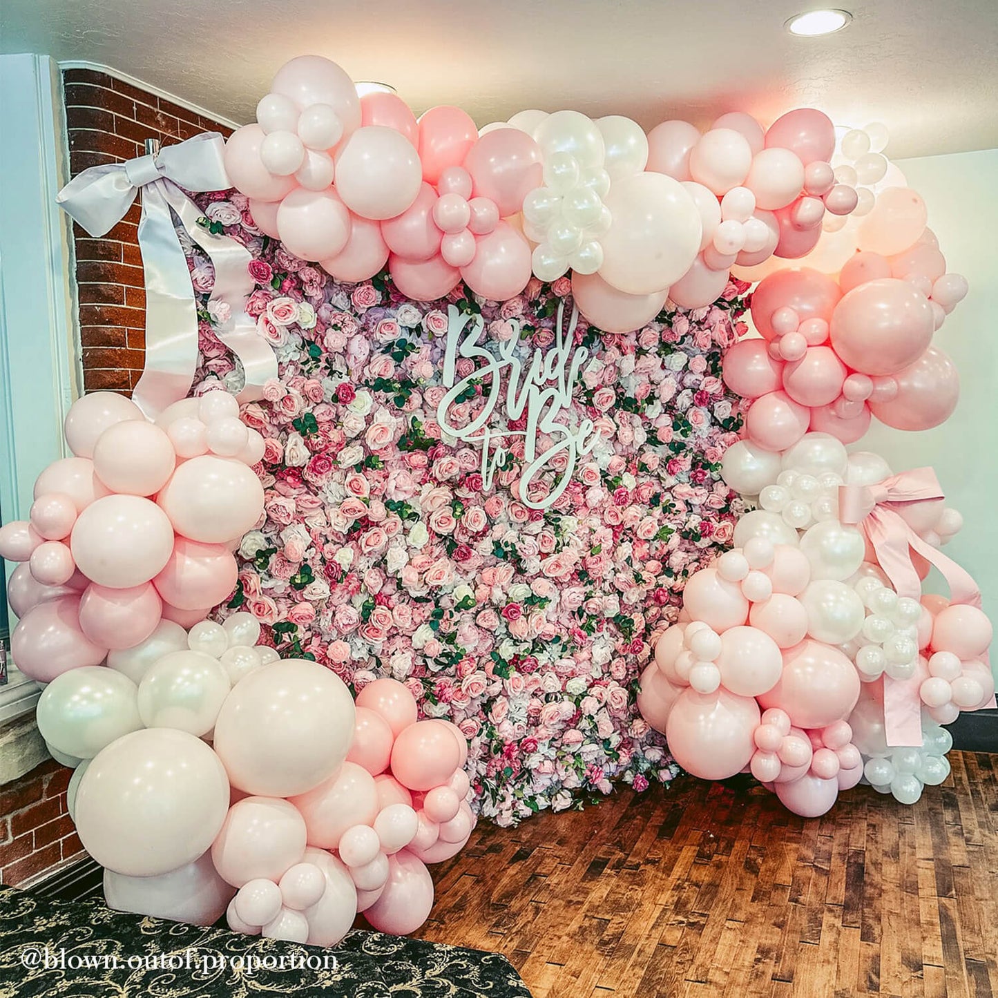 Pink Rose Flower Wall Backdrop for Birthday&Baby Shower Party Decorations-ubackdrop