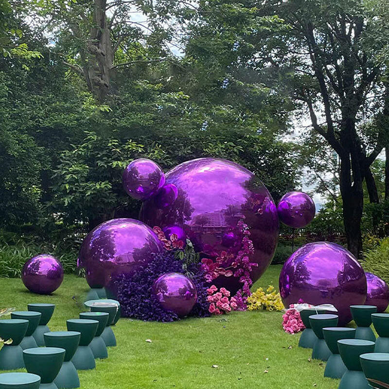 Purple Inflatable Mirror Ball Reusable Big Bubble Balloon-ubackdrop