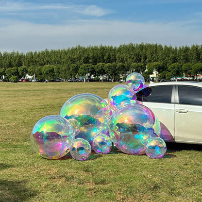 Rainbow Color Inflatable Mirror Ball Reusable Big Bubble Balloon
