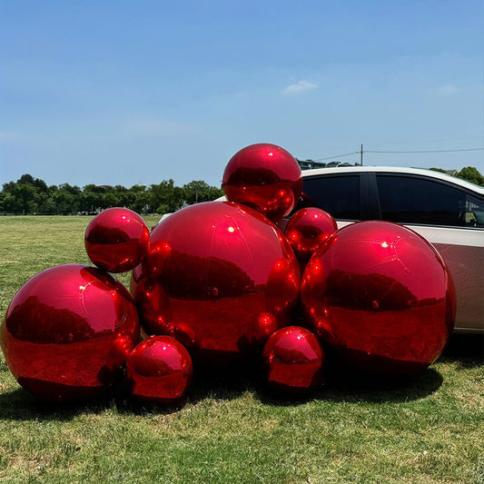 Red Inflatable Mirror Ball Reusable Big Bubble Balloon-ubackdrop