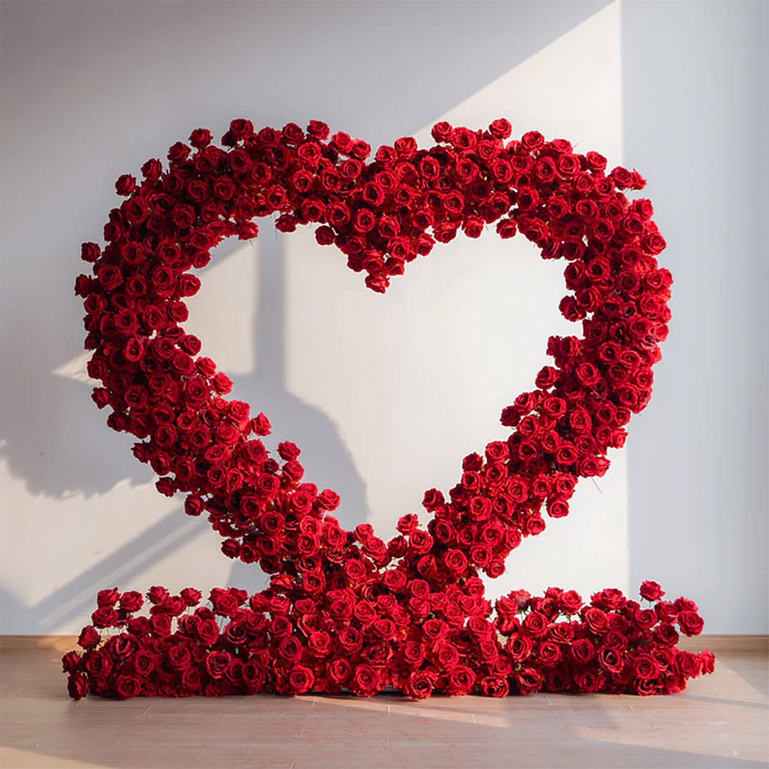 8ft Romantic Atmosphere Heart Shaped Red Rose Flower Wall Wedding Deco ...